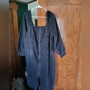 Target black denim dress.